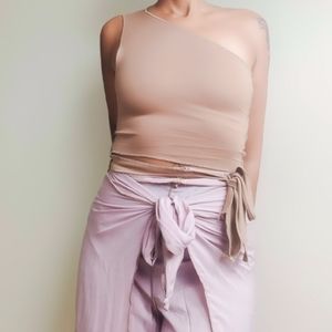 One Shoulder Nude Color Top